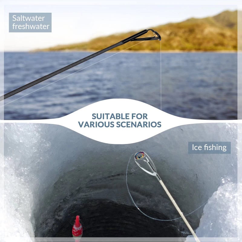 THKFISH Rod Tip Repair Kit 50pcs Rod Tips Fishing Rod Tips Replacement Kit Pole Tip Repair Kit with Box 10 Sizes B-Silver - Image 5